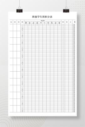 中小学通用班级学生周积分表