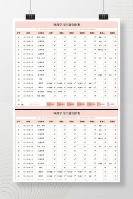 简洁实用的每周学习计划安排表