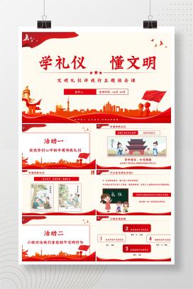 小学生文明礼仪主题班会《文明礼仪伴我行》PPT课件