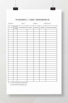 学生参加科技活动情况统计表