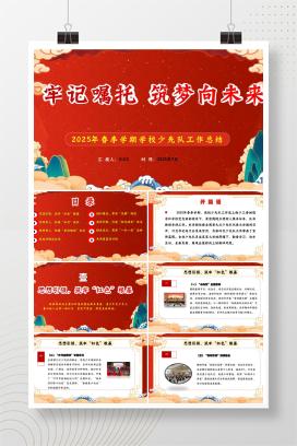 2025年小学春季学期少先队工作总结《牢记嘱托，筑梦未来》PPT课件（含发言稿）
