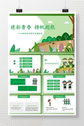 中小学开学新生军训动员主题班会《迷彩青春扬帆起航》PPT课件