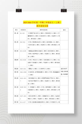 2025-2026学年秋季第一学期三年级语文上册教学进度安排