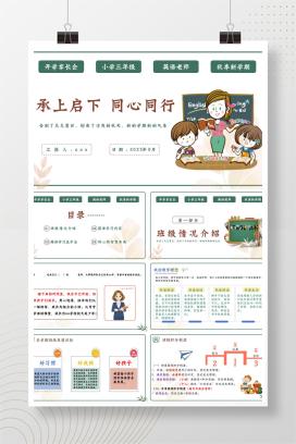 三年级秋季上学期英语开学家长会《承上启下，同心同行》PPT课件（含发言稿）